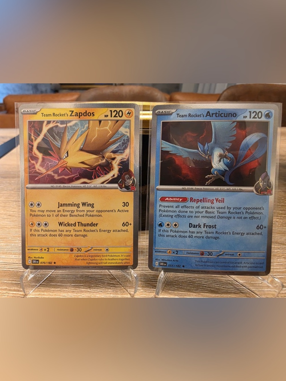 Pokémon TCG Team Rocket’s Zapdos & Articuno Holo Rare Set - NM